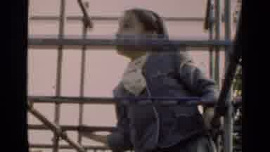 NEW YORK-1947: A Girl Climbing Playground Equipment in Slow Motion
