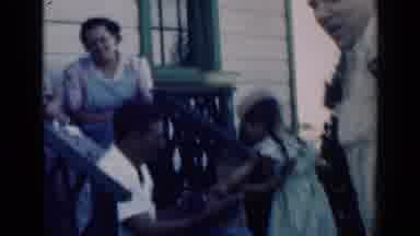 Indiana USA (1948): Family Together On Porch Laughing Smiling Creating Memories