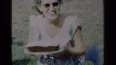 New York (1950): Women With Cake To Celebrate Friend's Birthday Outdoors In Sunny