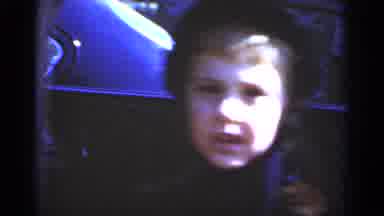 New York (1950): Driving Vintage Car Going Backwards While A Child Watches An
