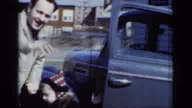 New York (1950): Dad Greets Helps His Warmly Dressed Daughter Out Of The Truck To