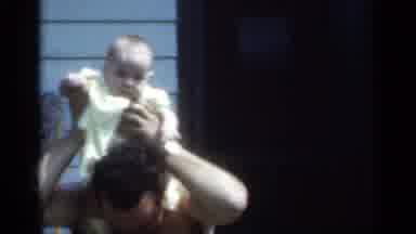 New York (1950): Father Holding His Baby On Shoulder