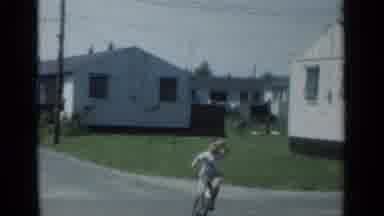 New York (1950): Funny Boy Enjoying Cycle Ride Around The House Colony