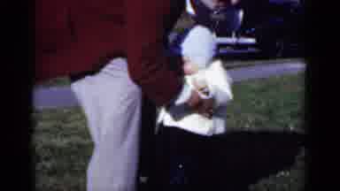 New York (1950): Little Girl Being Picked Up All The Way High Into The Air By A