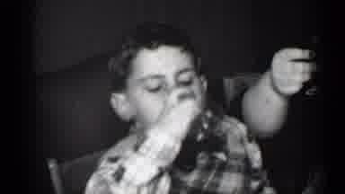 New York (1950): Lady Offers Toast Then Boy Drinks Up Then Woman Drinks Hers Wine