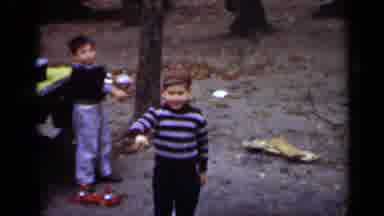 New York (1950): Little Boys Enjoying The Days Outside Camping With Families