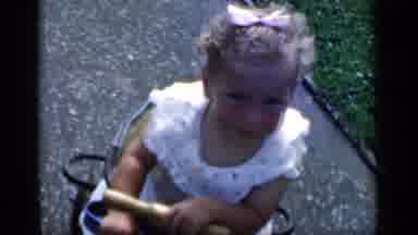 New York (1951): Mother Is Playing With Two Little Girls On Bikes