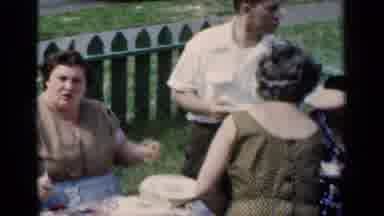 New York (1951): Man Women And Baby Outside At Celebration Then Large Lady Doles