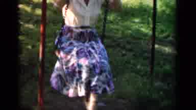 New York (1951): Woman Rocks Back And Forth On The Swing As Camera Captures It