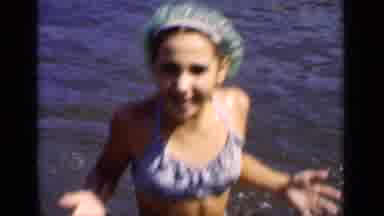 New York (1951): Children Taking A Bath In The Shallow Water And A Girl Joyfully