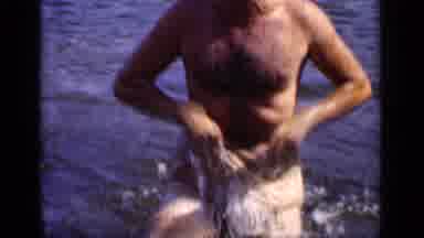 New York (1951): Two People Going For A Swim In The Water