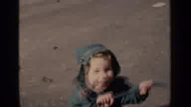 New York (1951): Babies Walking Outside Near A House By Streets Happy Alone