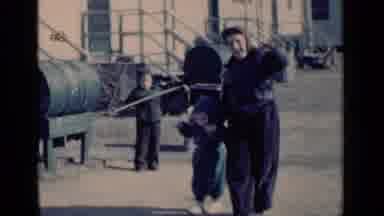 New York (1951): A Little Boy Playing Outside And Enjoying The Sunny Day And