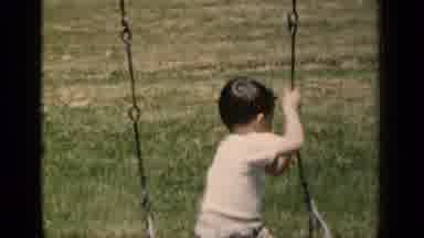 New York (1951): Happy Mom Playing With Her Little Kid On The Swing