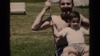 New York (1951): Father And Son Spending Quality Time Together While Swinging