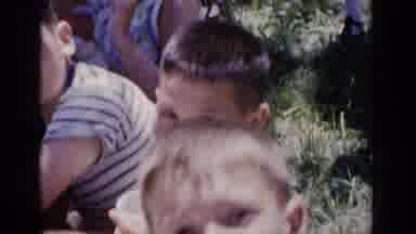 New York (1951): Large Group Of Family And Friends Along With Young Kids Outside