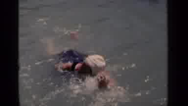 New York (1951): Large Women Swimming With One Piece Bathing Suit And Cap