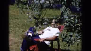 New York (1951): Woman Amusing A Man Sitting In His Chair