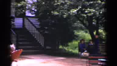 New York (1951): Family Children Play Water Gun Relaxing Grandparents Home Outside