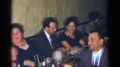 New York (1954): People Sitting At The Table Laughing And Talking While Eating And