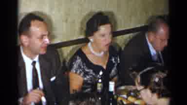 New York (1954): Many Guests At Dinner Party Sit At Tables Eating Drinking And