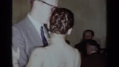 New York (1954): Couples At A Formal Occasion Slow Dancing To Music As People Eat
