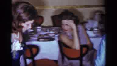 New York (1954): People Dancing Next To Long Banquet Table At Evening Gathering