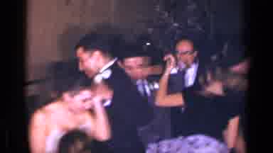 New York (1954): People Dancing Next To Long Banquet Table At Evening Gathering