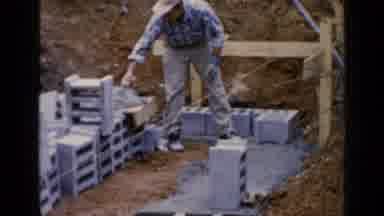 Birmingham Alabama (1957): Man Building A Wall