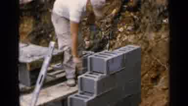 Birmingham Alabama (1957): Construction Man Building Applying And Spreading Cement