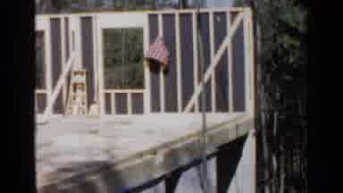 Birmingham Alabama (1957): View Of Man Standing On Second Floor Of House Frame On