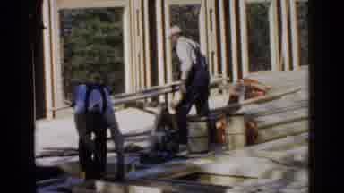 Birmingham Alabama (1957): Two Men Hammer Two By Fours At Construction Site On A