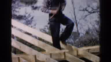 Birmingham Alabama (1957): Man Hammers In The Nails And Puts Together The