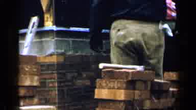 Birmingham Alabama (1957): Footage Shows A Man Laying Down Bricks Building A House