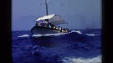Rome Italy (1960): A Tour Boat Going Through The Ocean Very Fast