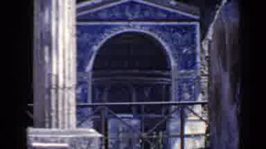 Rome Italy (1960): View Of Blue Archways And Grey Pillars On A Sunny Day