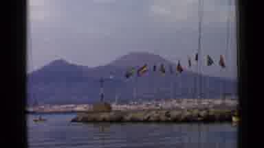 Rome Italy (1960): Flags Are Flying On The Bay In Front Of The Volcano