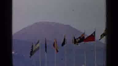 Rome Italy (1960): Panning Area Around Mountains With Flags From All Over The