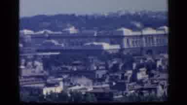 Rome Italy (1960): Boat Pier In The Sea A Building With Three Flags Raised And A