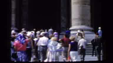 Vatican Italy (1960): A Crowd Of People Walk Up The Stairs To A Large Building