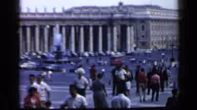 Vatican Italy (1960): A Community Moving Together Near Capitol Building
