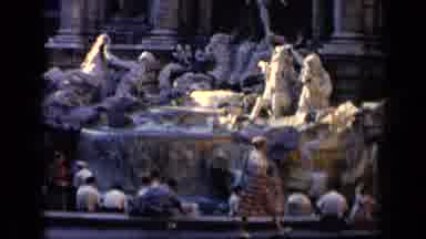 Vatican Italy (1960): View Of Trevi Fountain Sculpture On A Bright Sunny Day