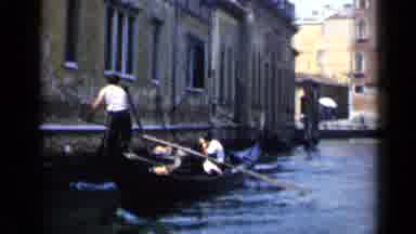 Venice Italy (1960): People Having A Gondola Ride In Venice And Man Talking With