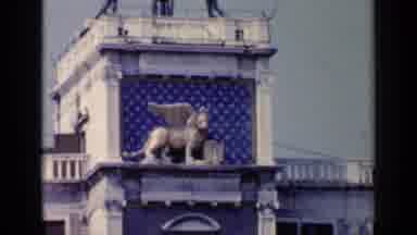 Venice Italy (1960): Camera Captures The Details And Statues On The Building In