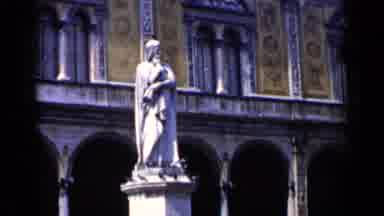 Venice Italy (1960): Old Statue Standing Alone In Court Outside