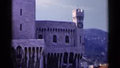 Venice Italy (1960): A Castle With Arched Windows And Doorways With A Clock Tower