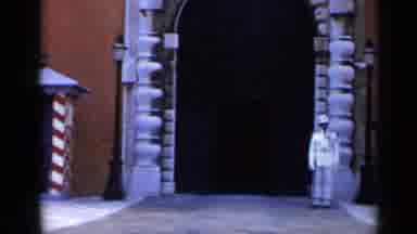 Venice Italy (1960): Guard Standing Outside Of A Building With A Large Hall