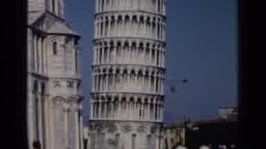 Venice Italy (1960): Leaning Tower Is A Popular Tourist Destination As Many Gather