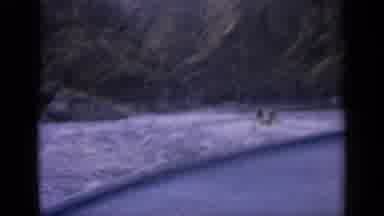 Idaho USA (1963): Frightened Wet Boating American Tourists Escaping Mountain River