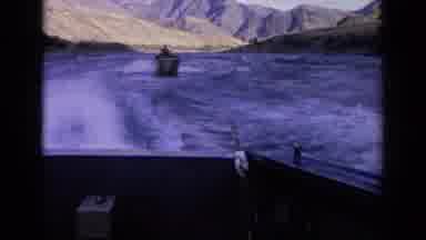 Idaho USA (1963): Speed Boat Creates Ripples In Water Behind It As Another Boat